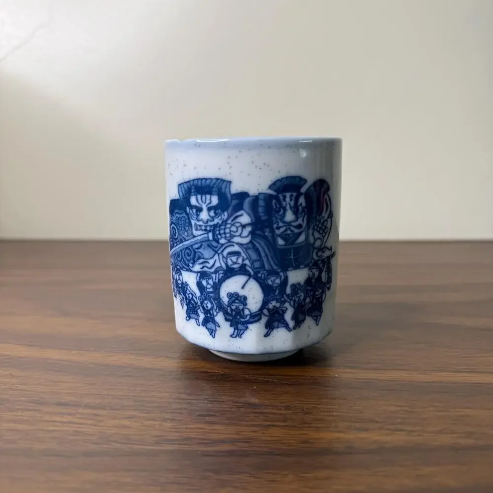 Vintage Japanese Tea Cup Sumo Wrestler Warrior Saki